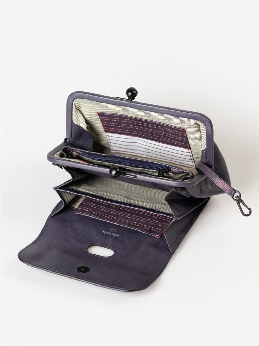 Aunts & Uncles Mrs Whoopie Pie Grey Leather Crossbody Wallet Clutch 3in1 German - Picture 9 of 12